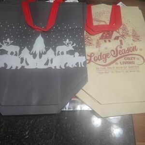 Holiday Themed Variety Of Bags. Shopping, Wine, Freezer..